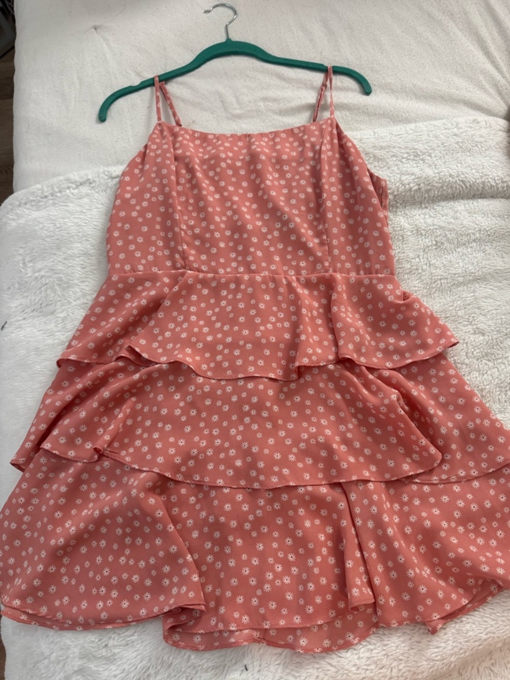 Forever 21 Coral Pink Floral Print Dress